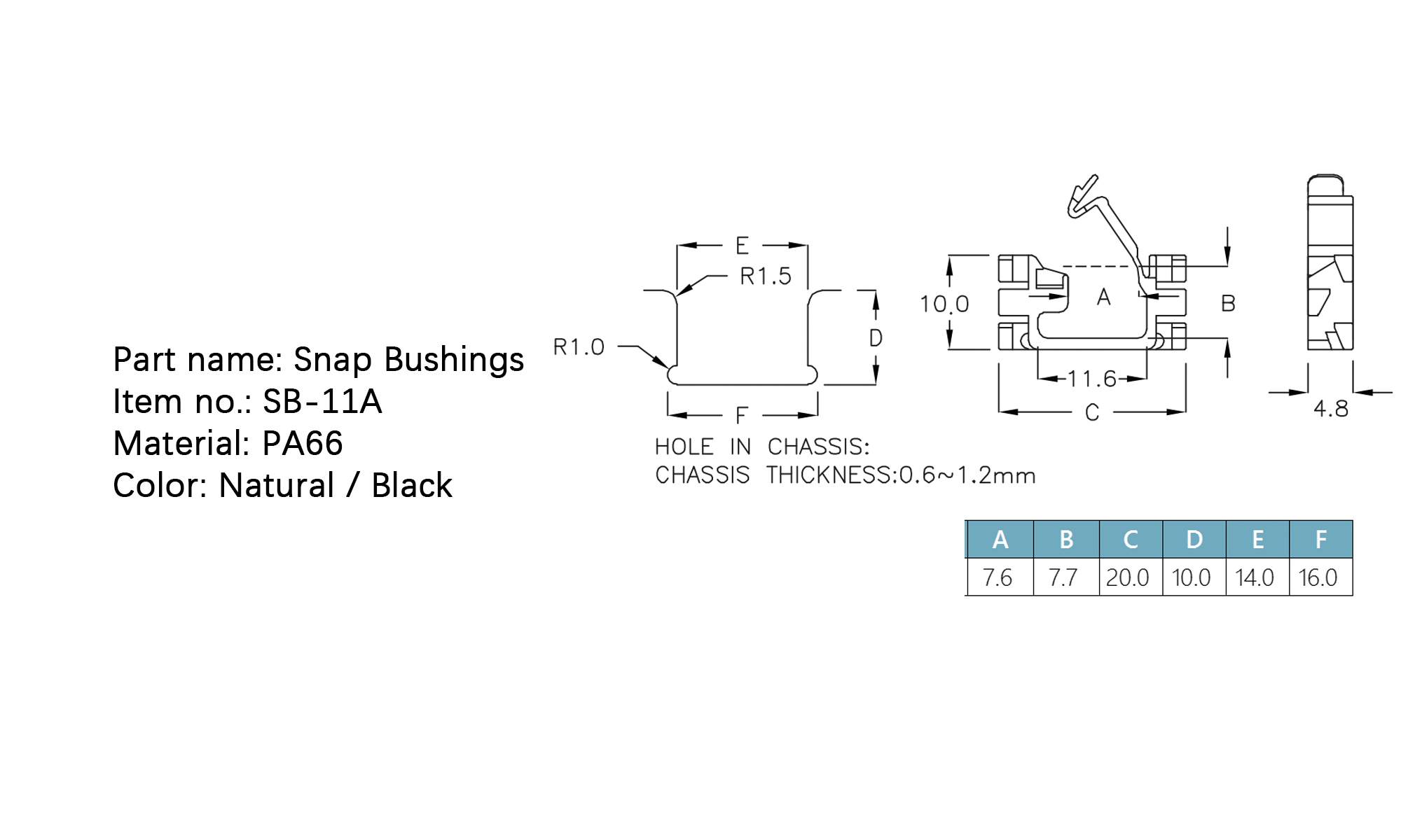 Snap Bushings SB-11A